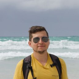 Oleg Galeev, the editor of this site, photographed at Tortuga Bay on Santa Cruz in the Galapagos Islands